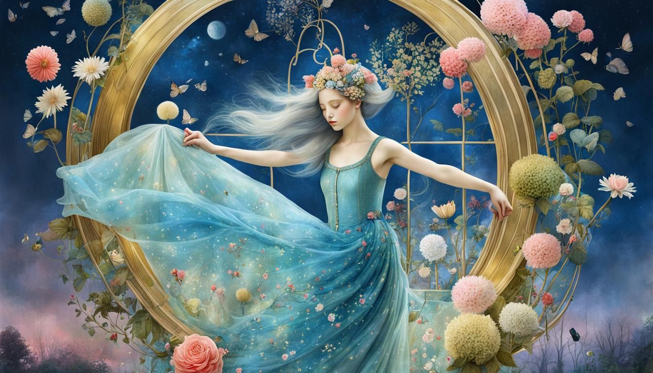 Magical Transformation in a Surreal Garden