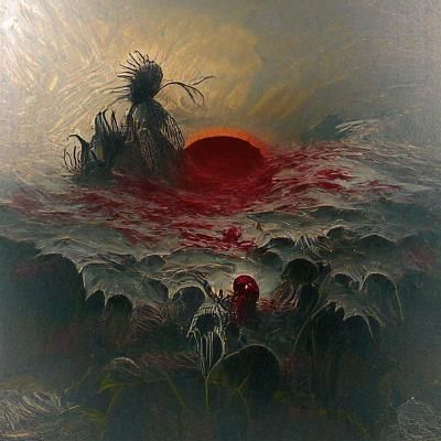 Bleeding Sun in Gothic Horror Style