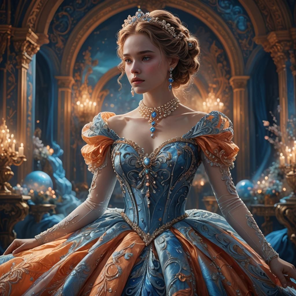 Young Girl in Gown with Pearl Necklace