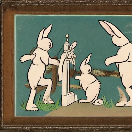 maintain the same pose and style of the original easterbunny  cartoon, but with the colors reversed to create a classic ...