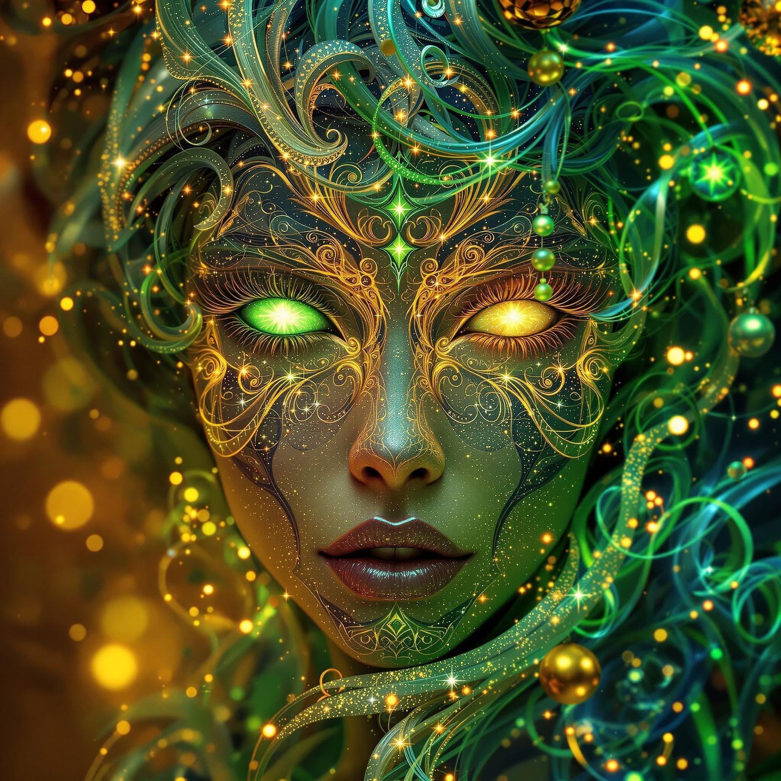 Whimsical Christmas Portrait in Vibrant Colors