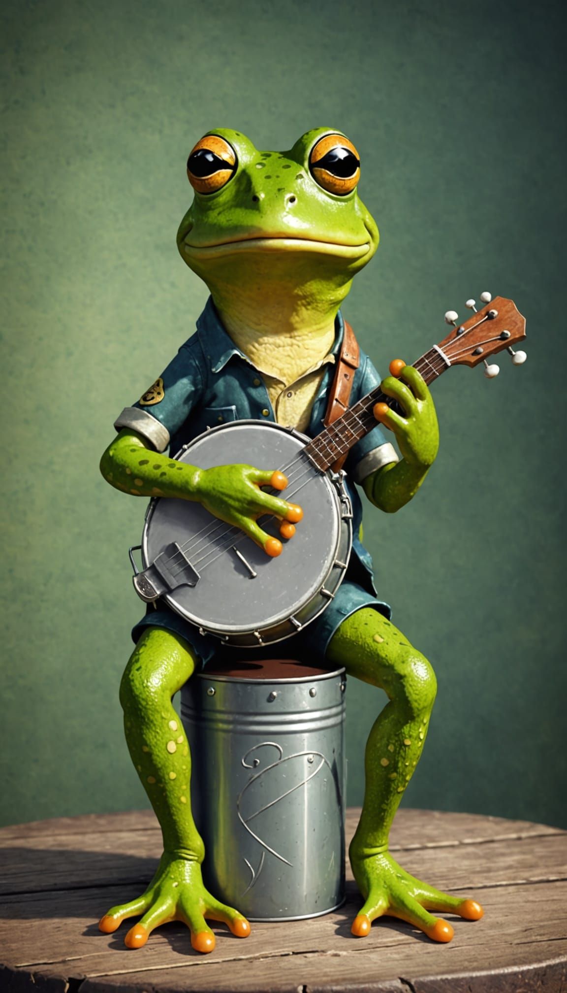 Frog Plays Banjo on a Rusty Tin Can