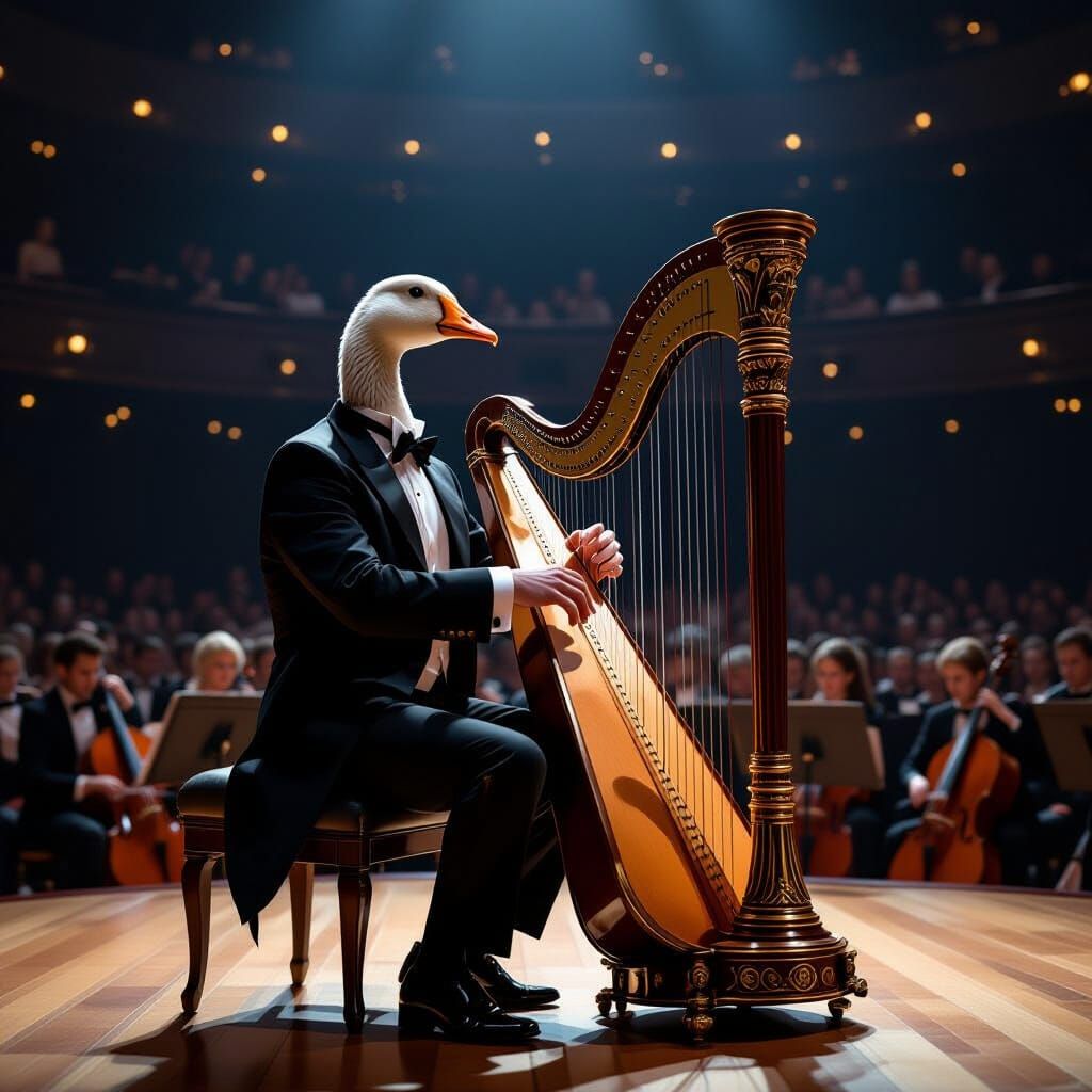 Goose Concert: A Photorealistic Auditorium Scene