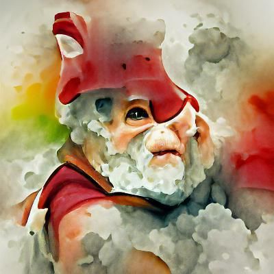 Festive Santa Claus Watercolor Painting in VRay