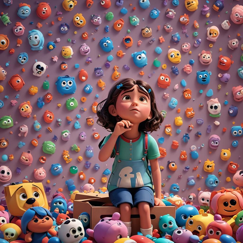 Sad Rag Doll, Happy Girl: Pixar-Style 3D Art