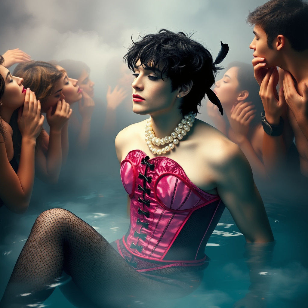 Glamorous Figure in Ethereal Fantasy Scene