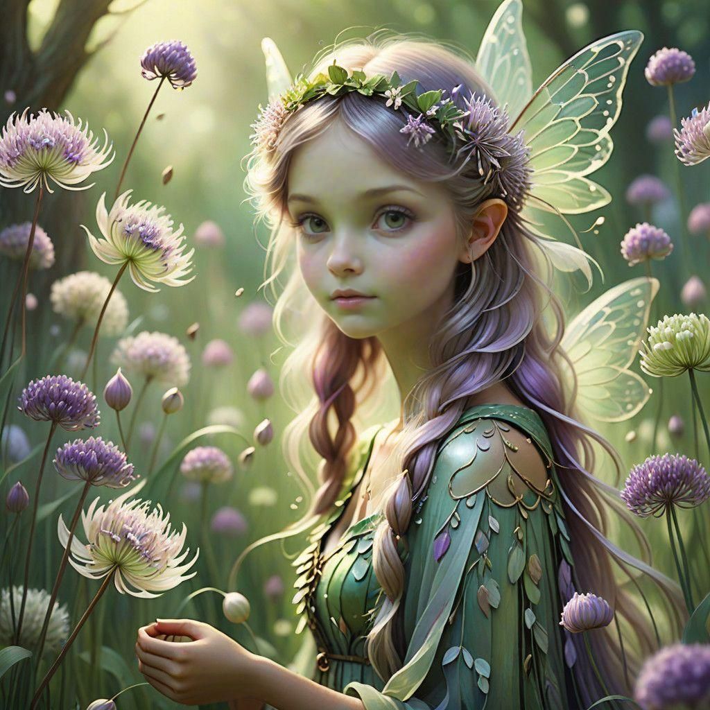 Whimsical Allium Fairy