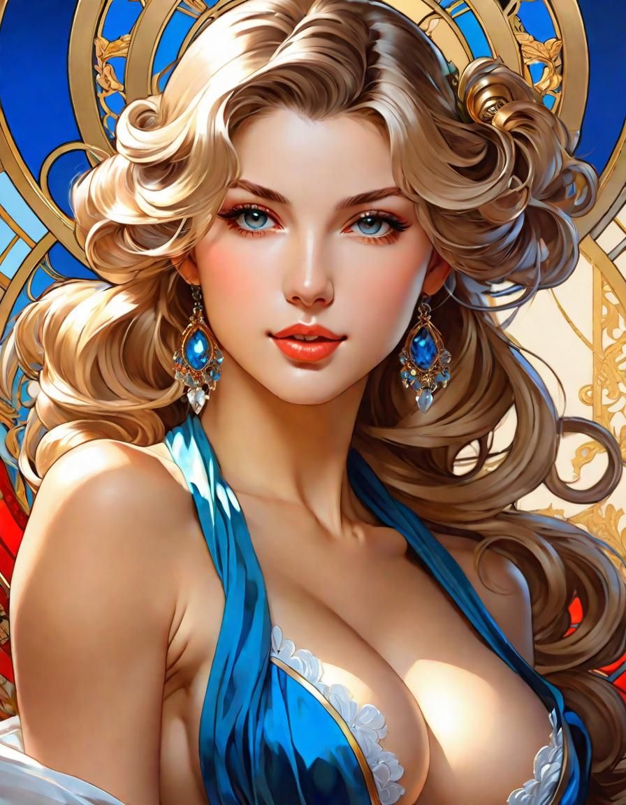 Gorgeous French Babe in Anime Pin-Up Style