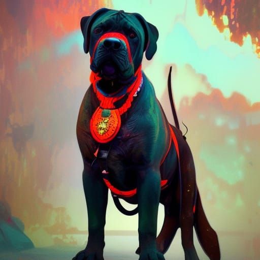 Hyperdetailed Cane Corso Dog Concept Art