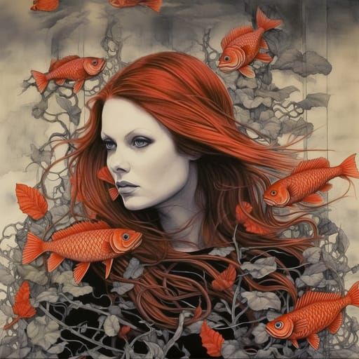 Small Goldfish Swimming