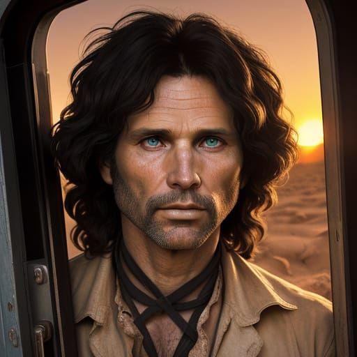 Intense Desert Portrait in Hyperrealism