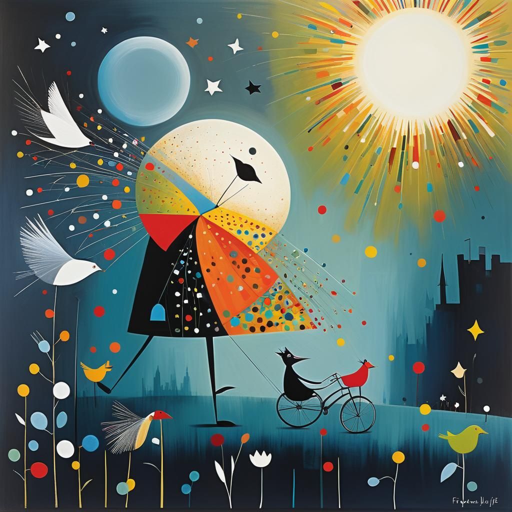 Whimsical Mixed Media Art Composition