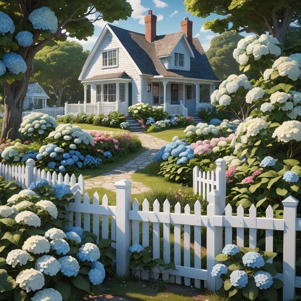 Charming Cape Cod Cottage in Detailed Matte Painting