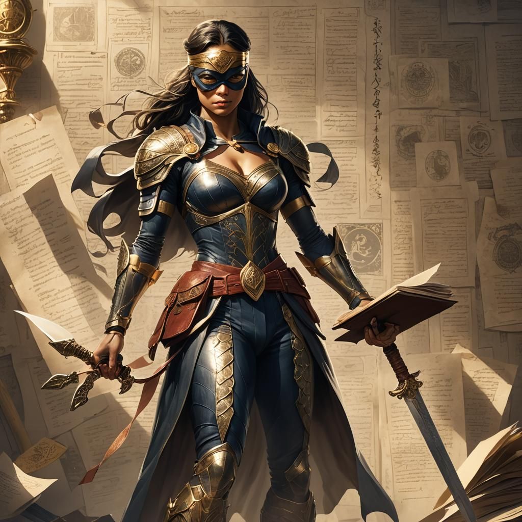 Blindfolded Superheroine: Justice Concept Art