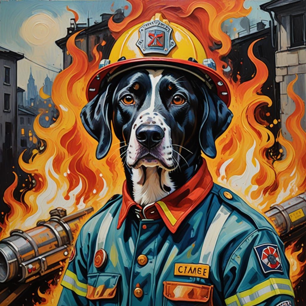 Dalmatian Firefighter Honored in Neo-Expressionist Style