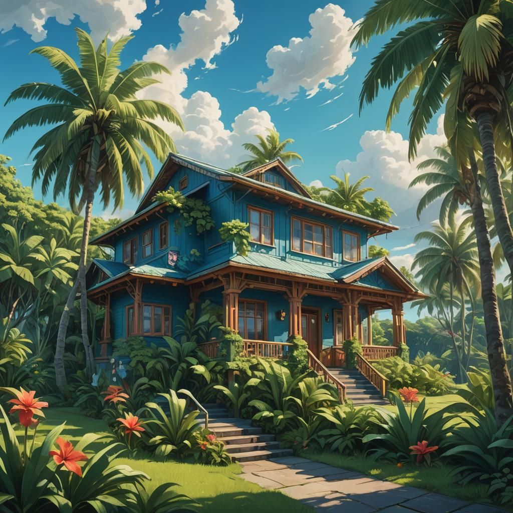 Tropical House Concept Art in Hawaii