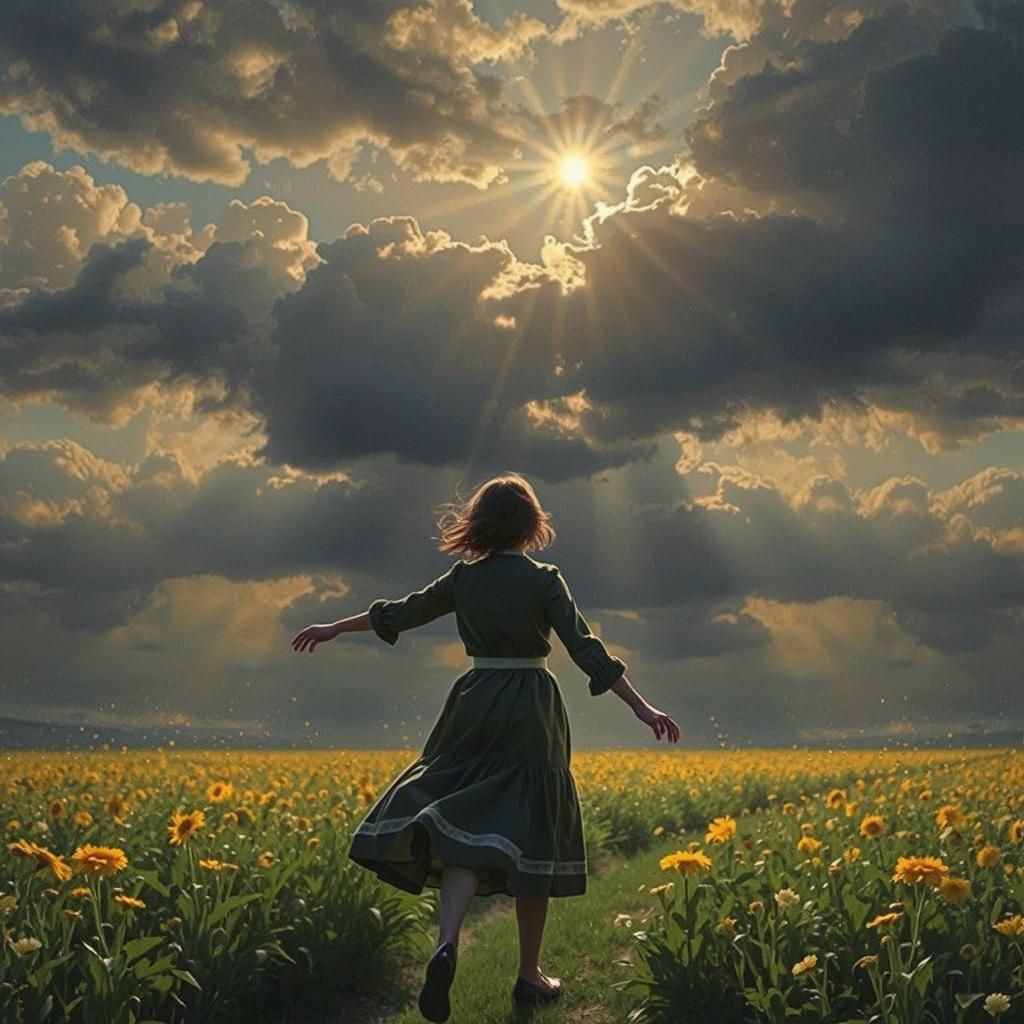 Hopeful Sunshine Breaking Through Storm Clouds