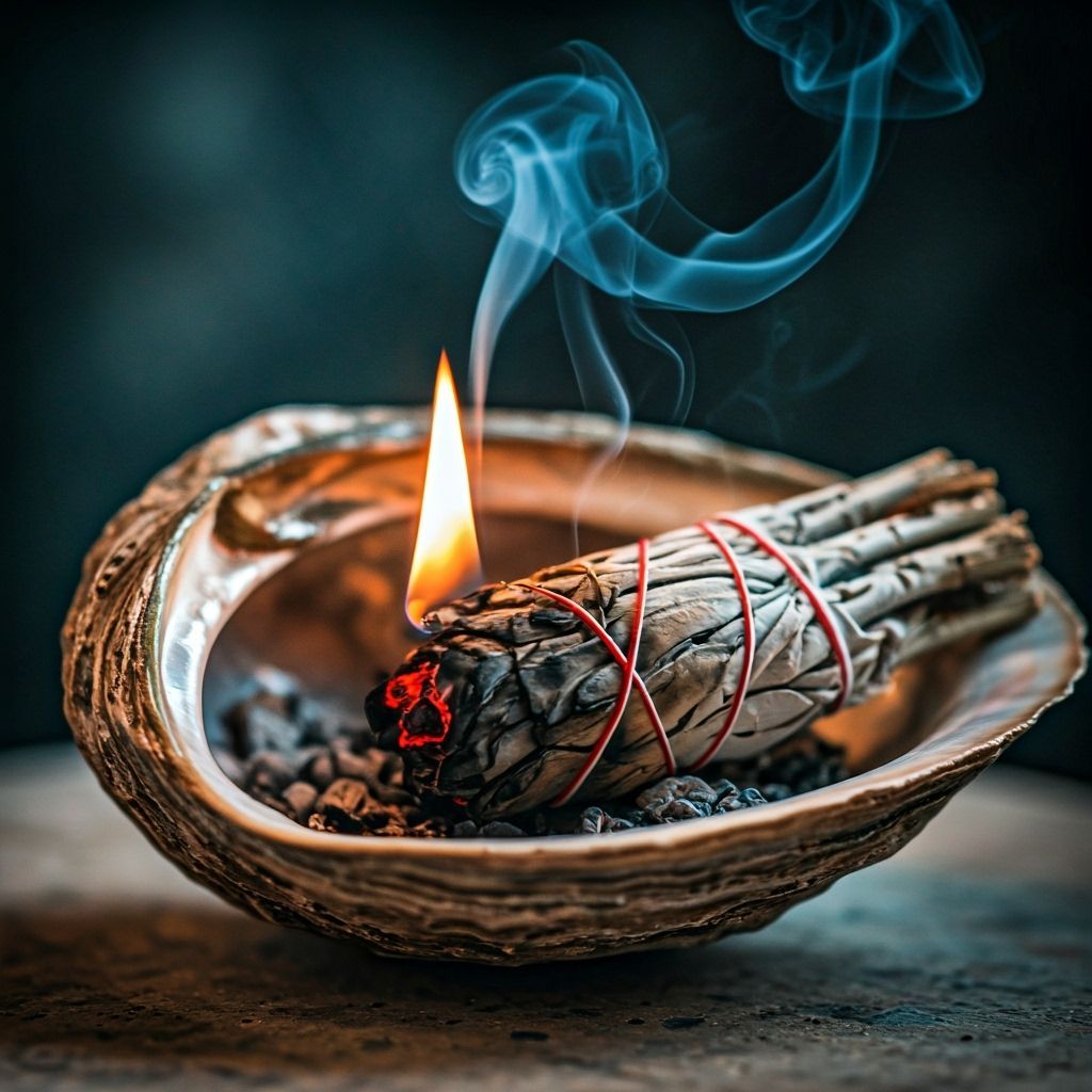 Mystical Clam Shell with Sage Smoke