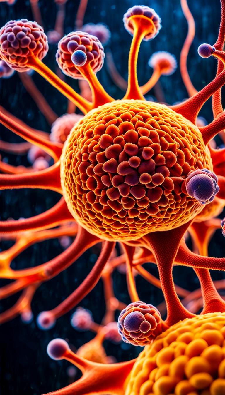 Microscopic Biology III In Orange