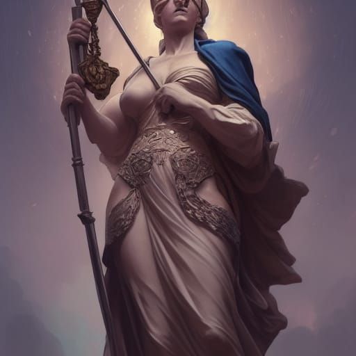 Lady Justice Portrait in Art Nouveau Style