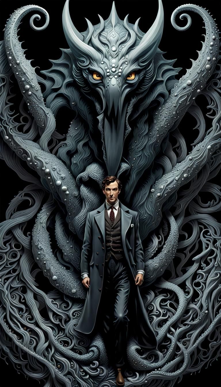 Sherlock Holmes and Watson vs. Shuggoth in Film Noir