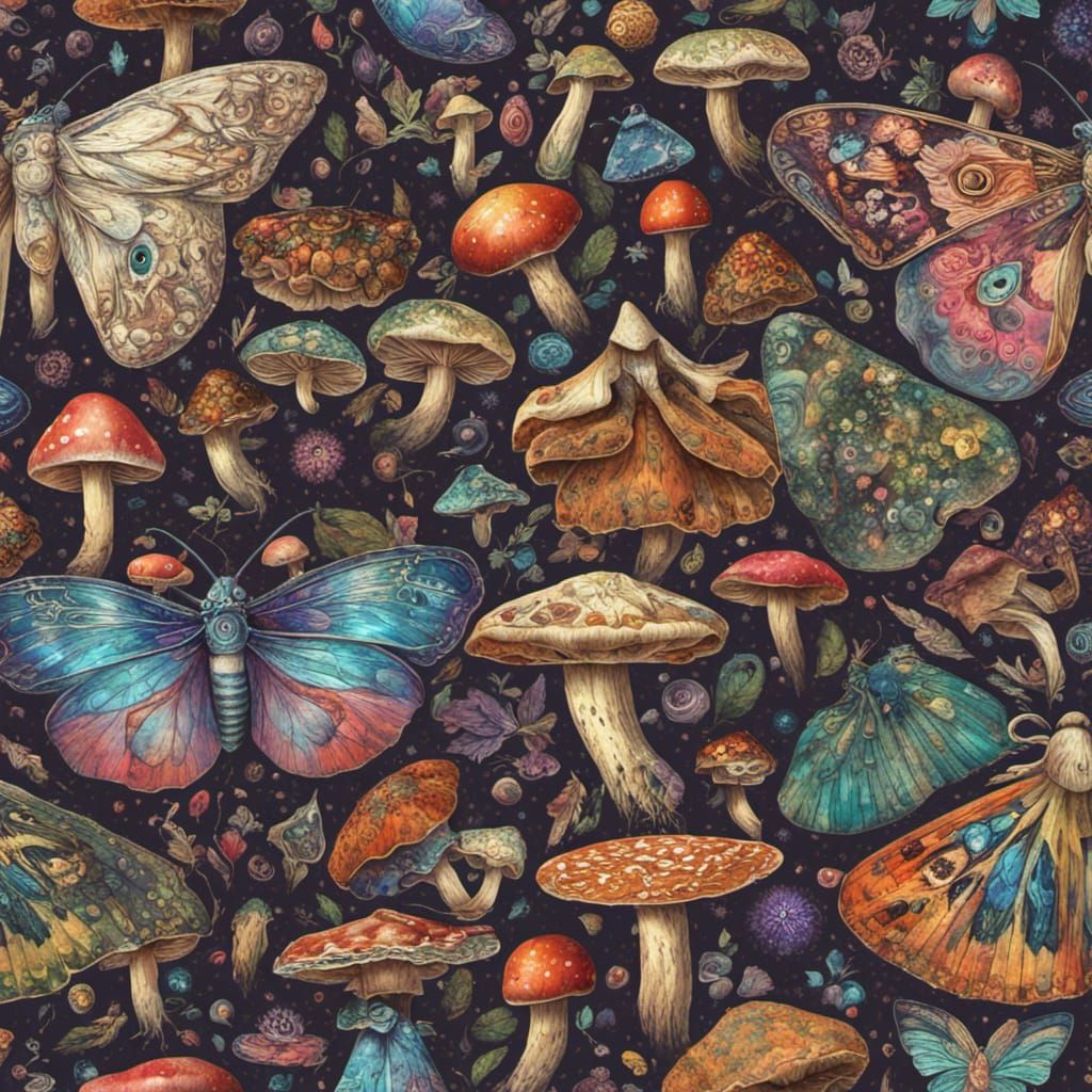 Moths and Mushrooms: A Maximalist 3D Masterpiece