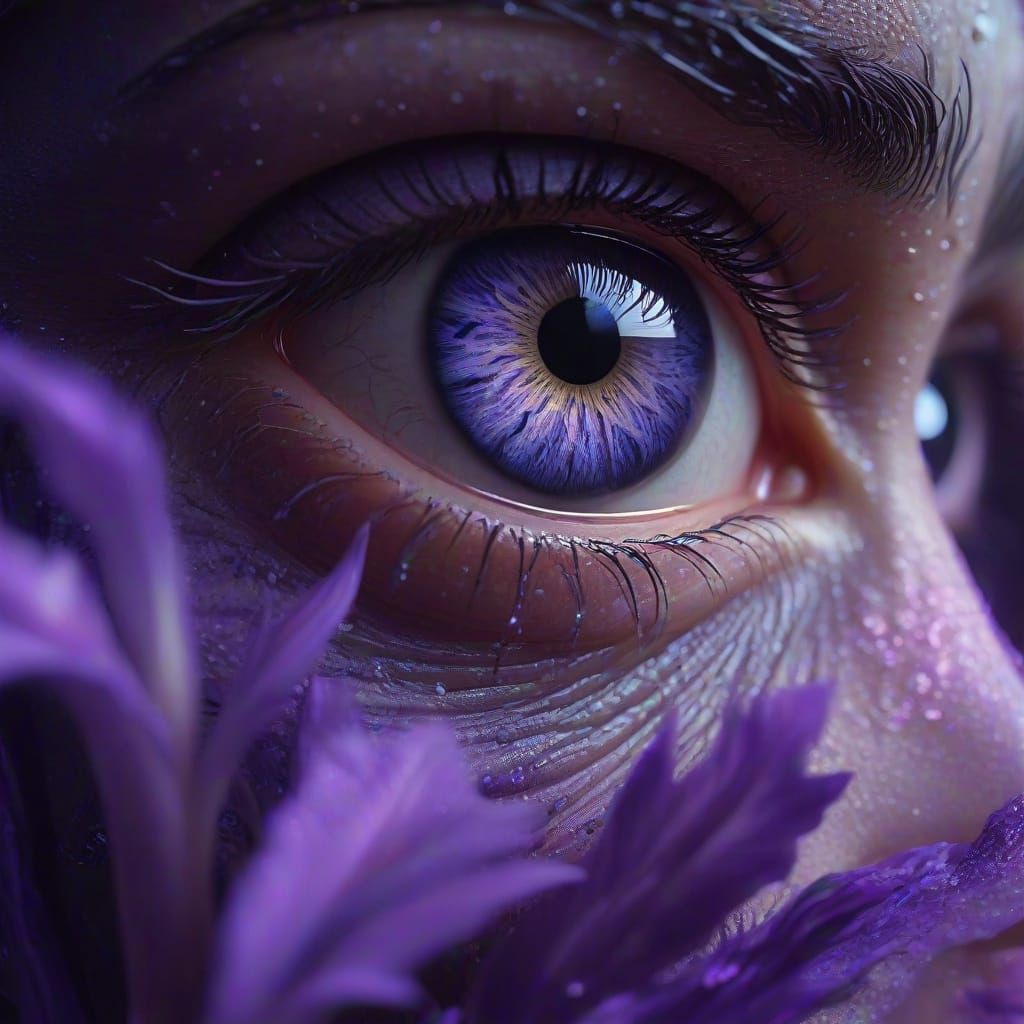 Intense Alien Gaze in Hyper-Realistic Digital Art