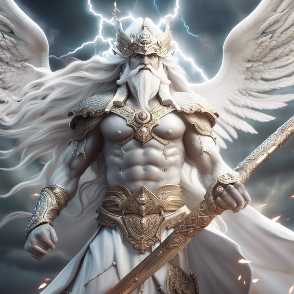 Epic Indian God of Thunder Descending from Sky