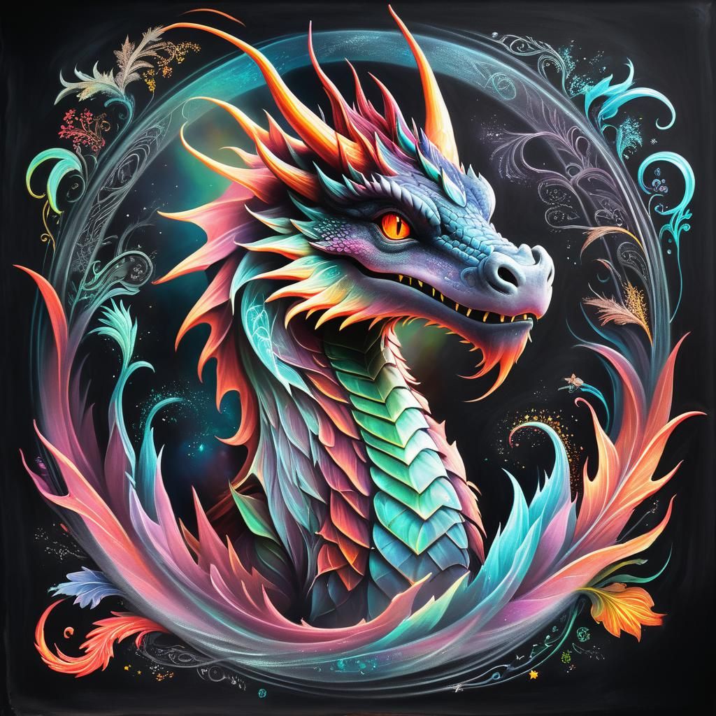 A holographic dragon  in chalk