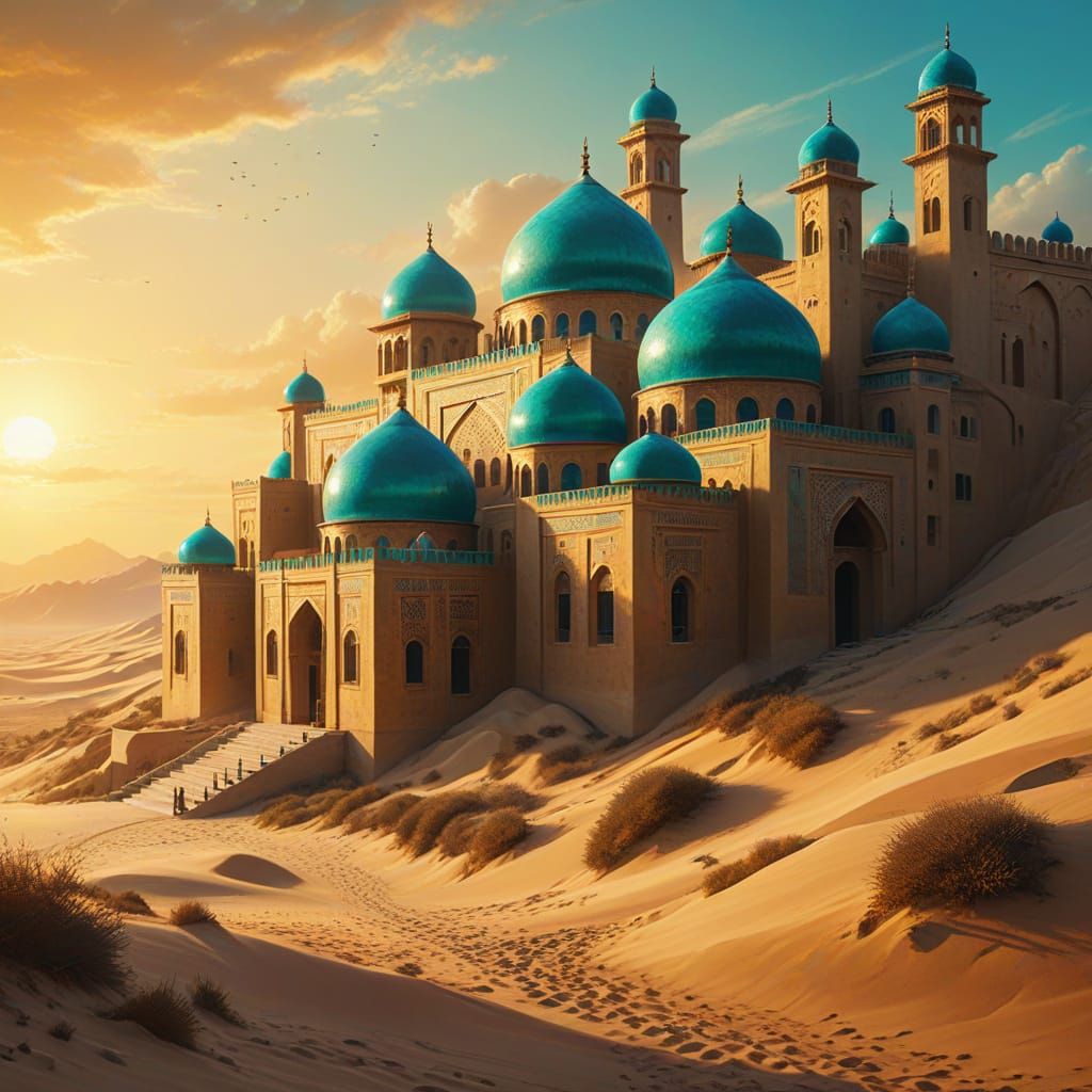 Turquoise Royal City in Ancient Persian Architecture