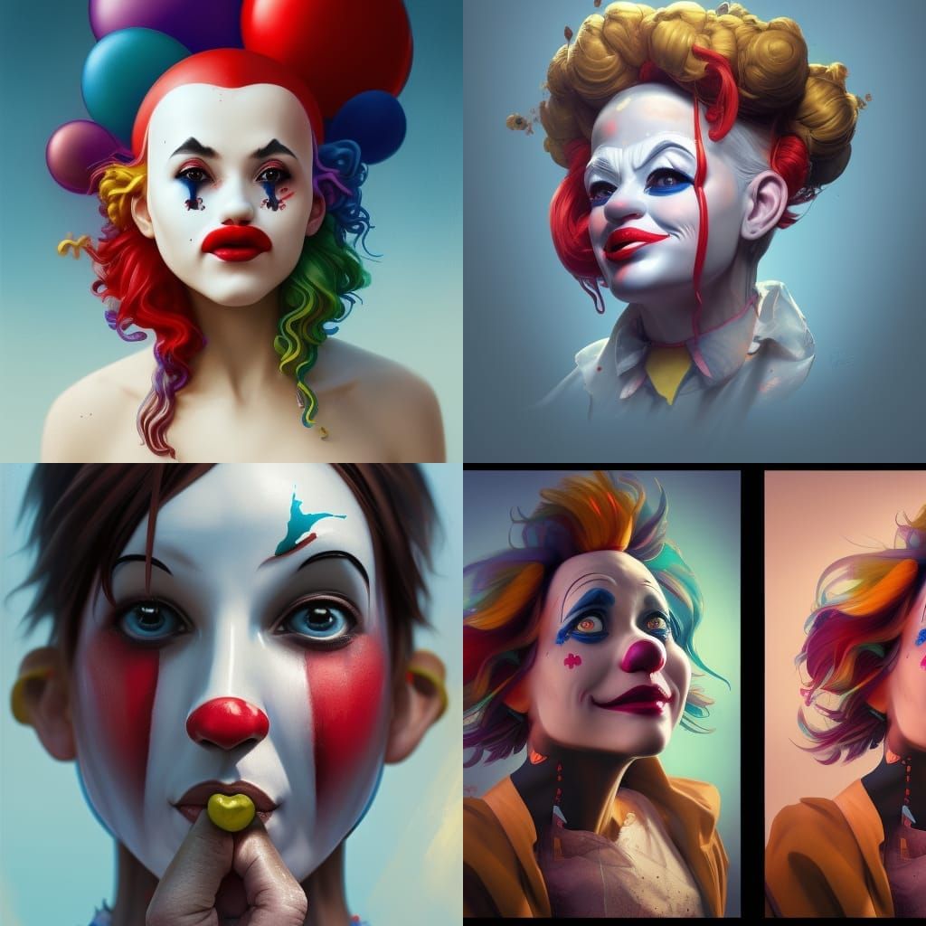 Hyperdetailed Portrait of a Balloon Clown