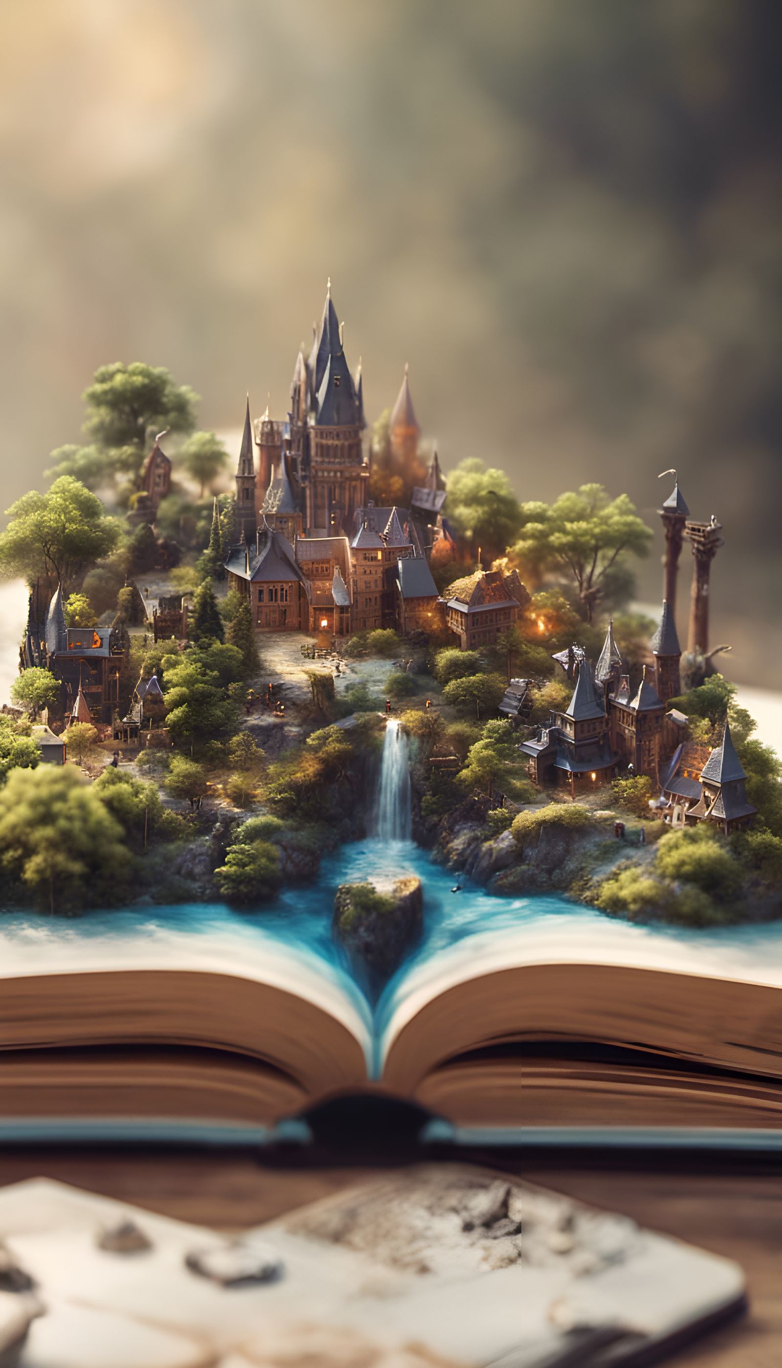 Micro Art: Supernatural World on Open Book