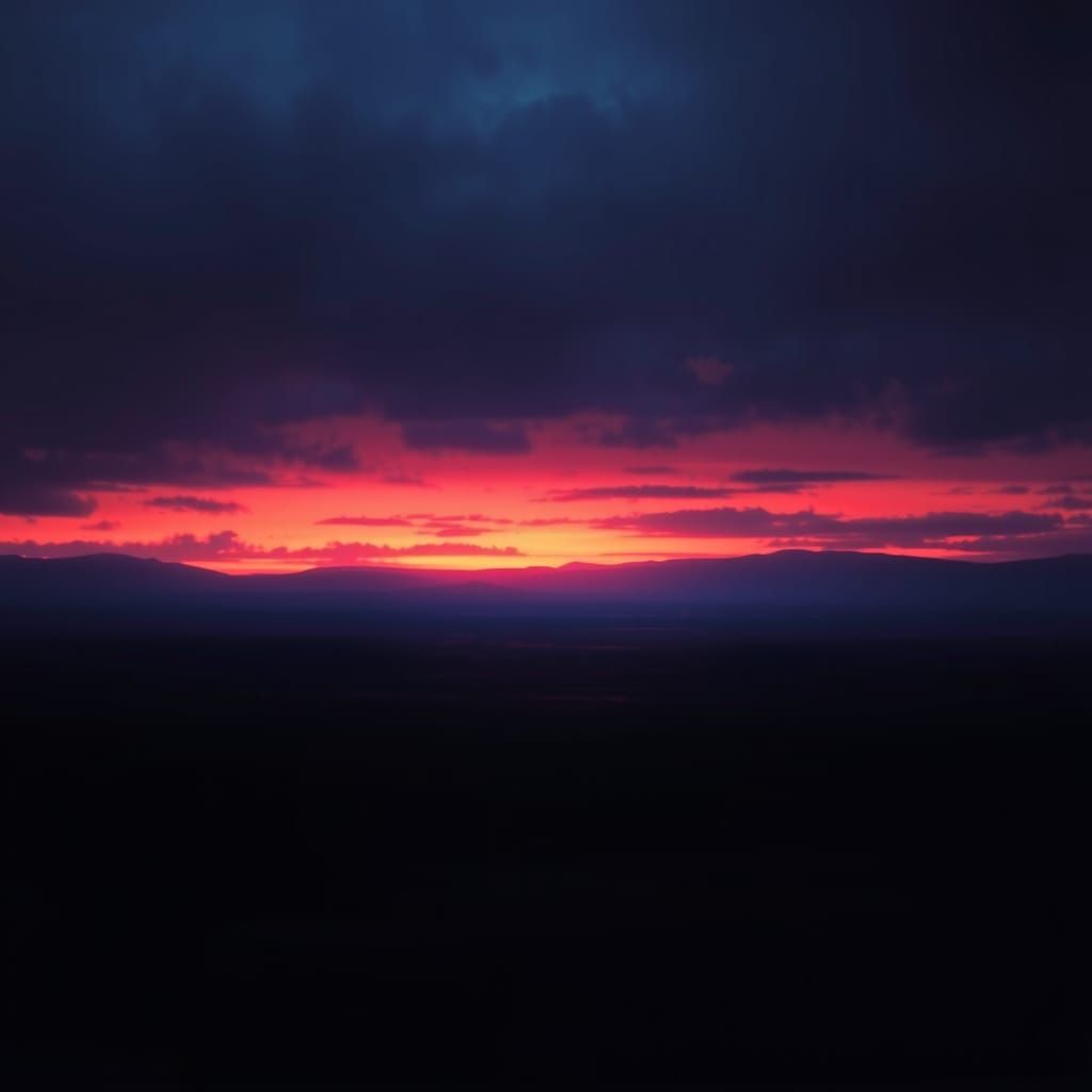 Dark Dystopian Landscape with Vibrant Colors