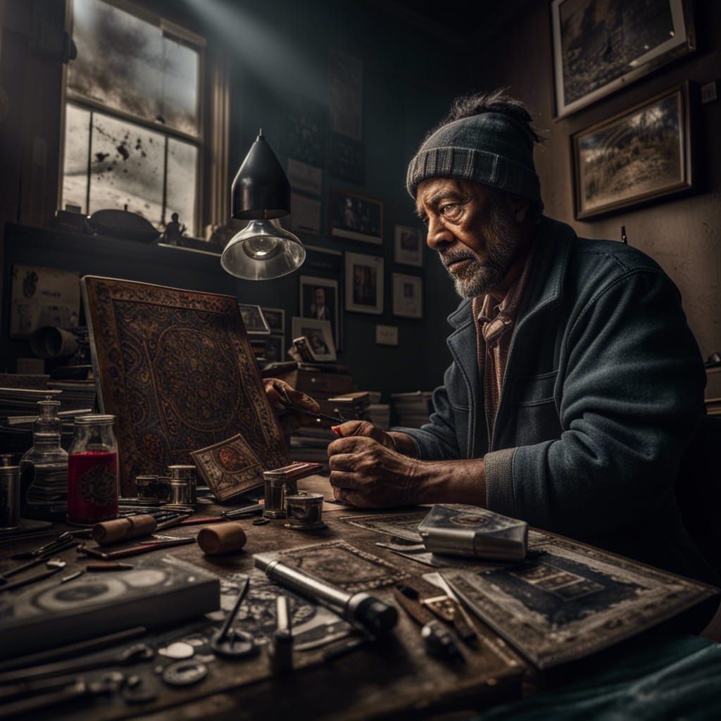 Hyperrealistic Portrait of a Broke Artist, Eddie