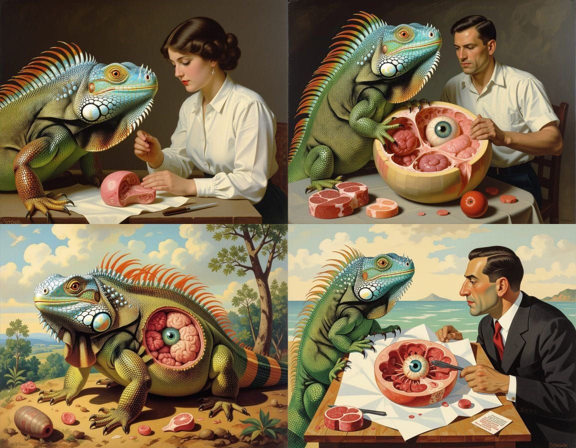 Surreal Anatomical Study of a Grotesque Hybrid Creature