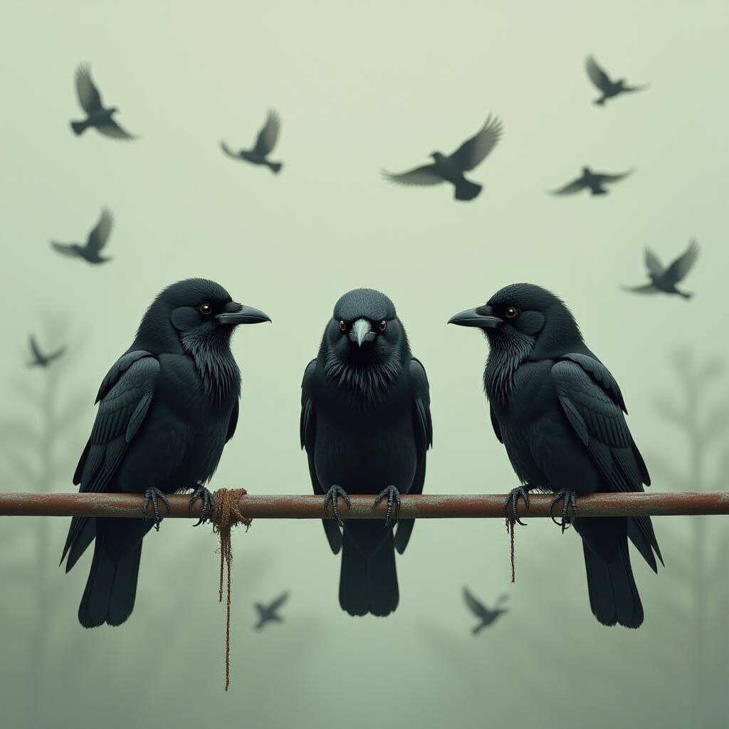 Dystopian Still Life with Sooty Feathers