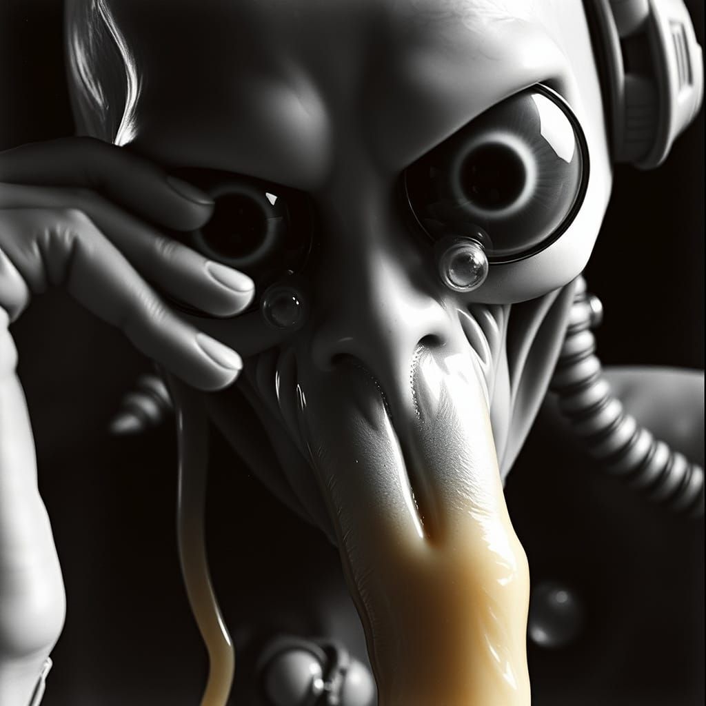 Dieselpunk Portrait with Sensual, Mysterious Rubber Forms