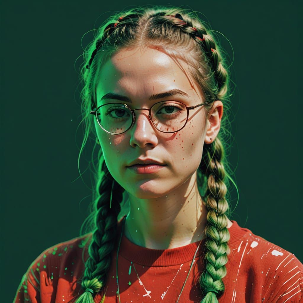 Red and green portrait