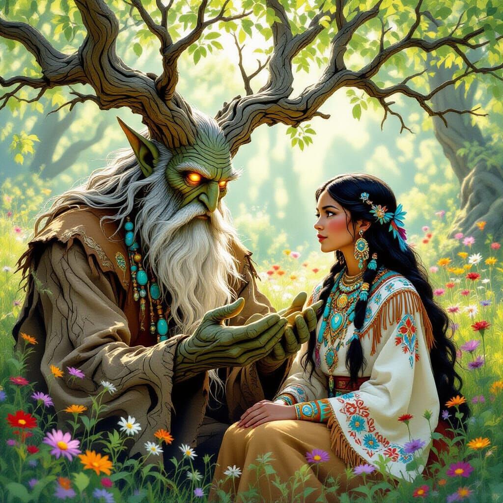 Treant Shares Secrets with Navajo Princess
