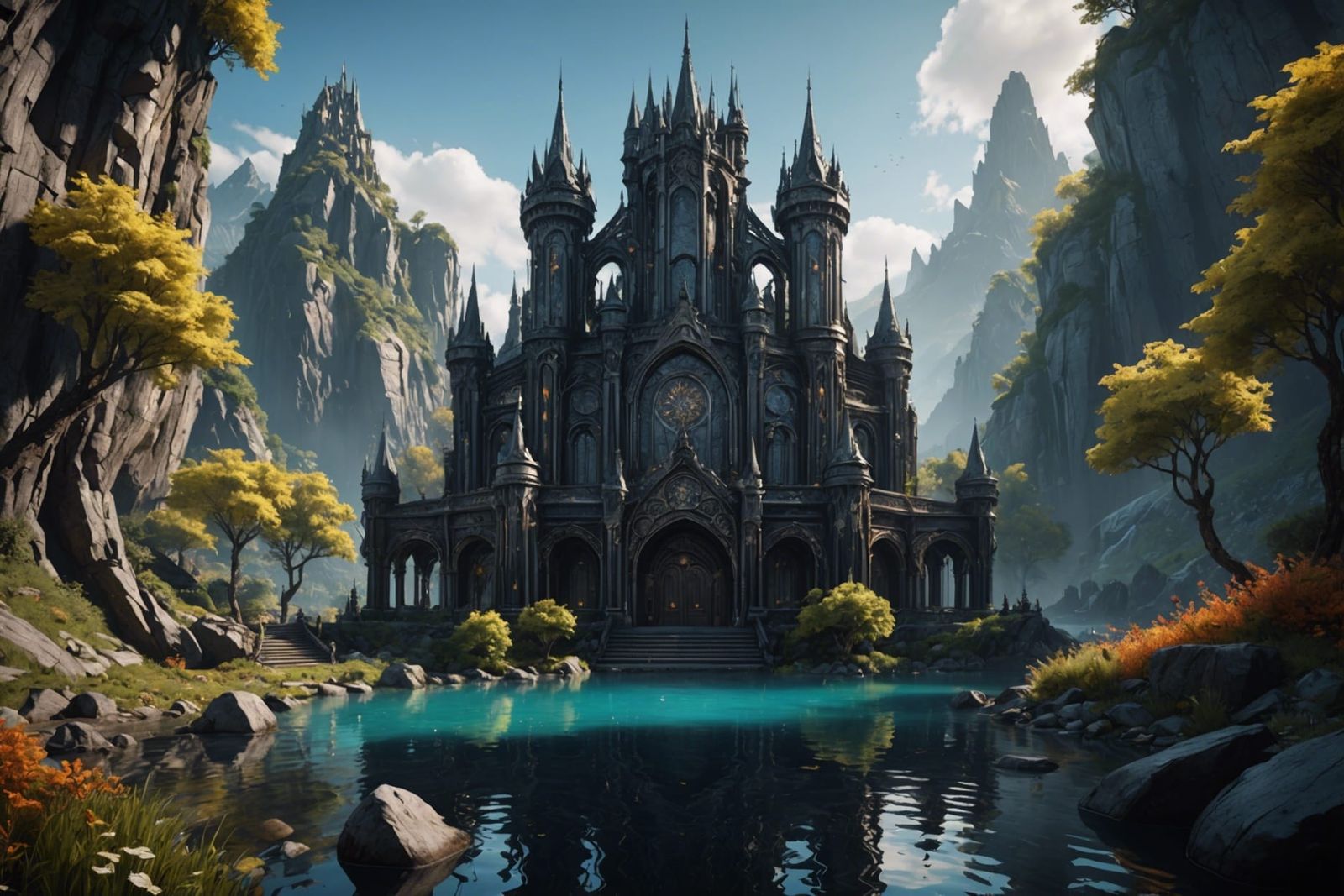 Liquid Night: Detailed Matte Painting in Chrome