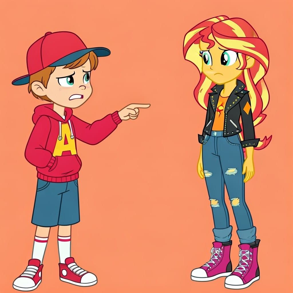 Cartoon Scene: Alvin Confronts Sunset Shimmer