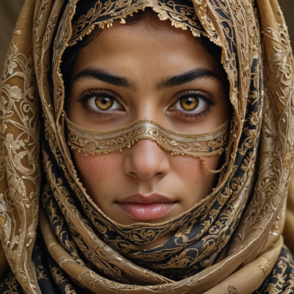 Afghan Woman in Niqab: Conceptual Portrait Photography