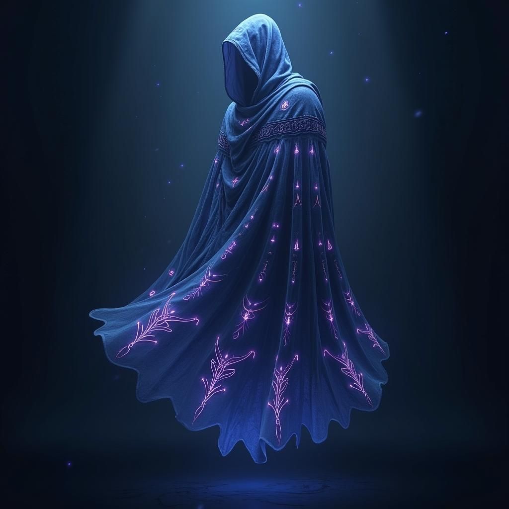 Ethereal Cloak of Foresight in Dark Fantasy Style