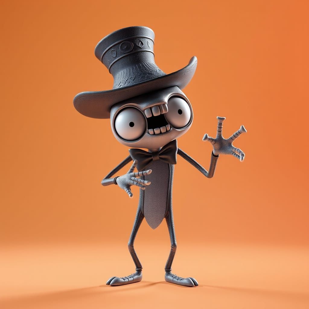 Cute Grim Fandango Character in 3D Digital Art