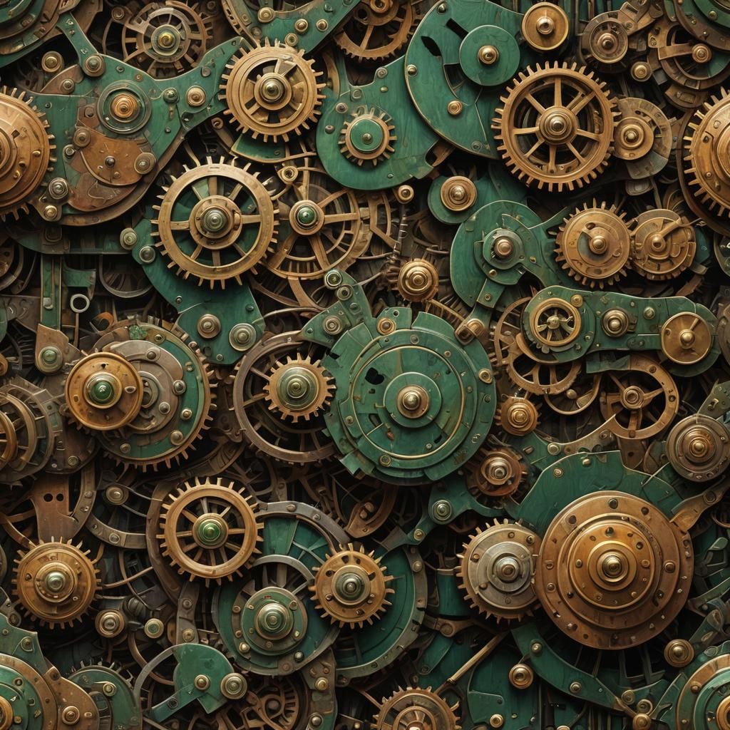 Intricate Junk Patterns with Gold Accents