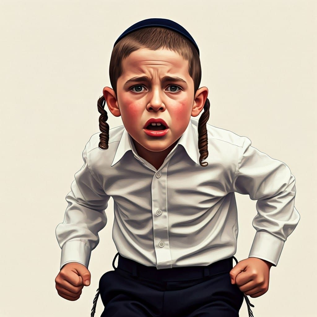 Youthful Orthodox Boy in Expressive Digital Portrait