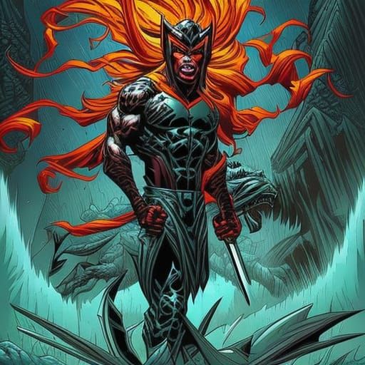 Superhero Werewolf in Comic Book Art Style