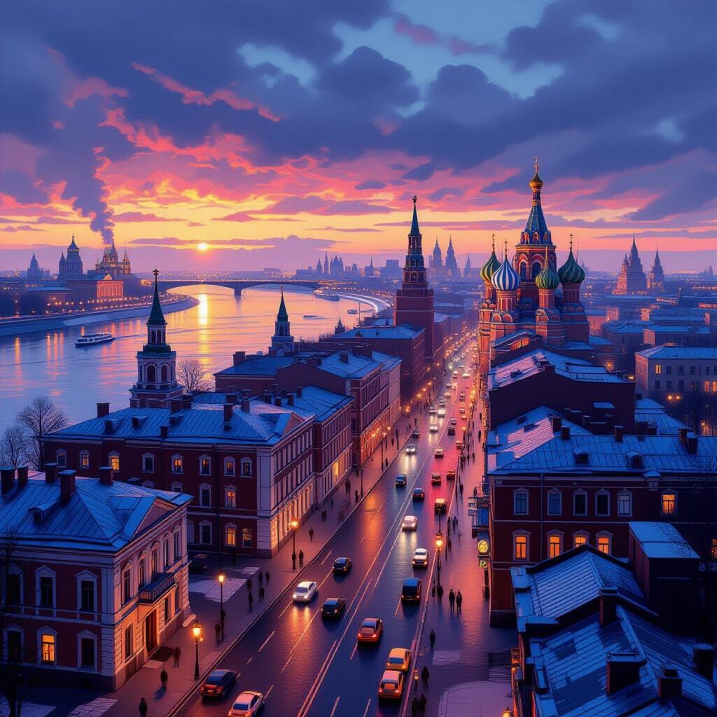 Nizhny Novgorod Cityscape: A Blend of Realism and Whimsy