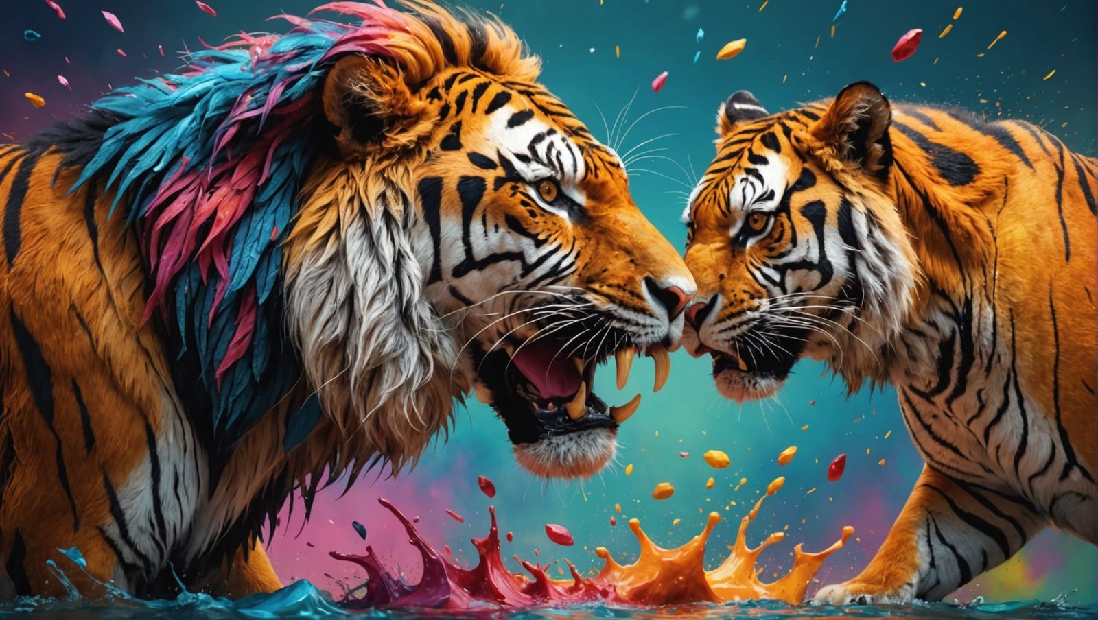 Animal Kingdom: Love and Hate, Hyperrealistic Splash Art