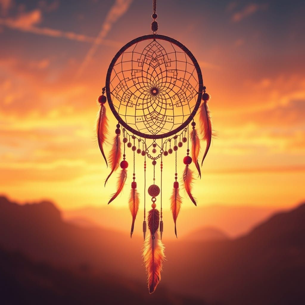Ethereal Dreamcatcher in Vibrant Twilight